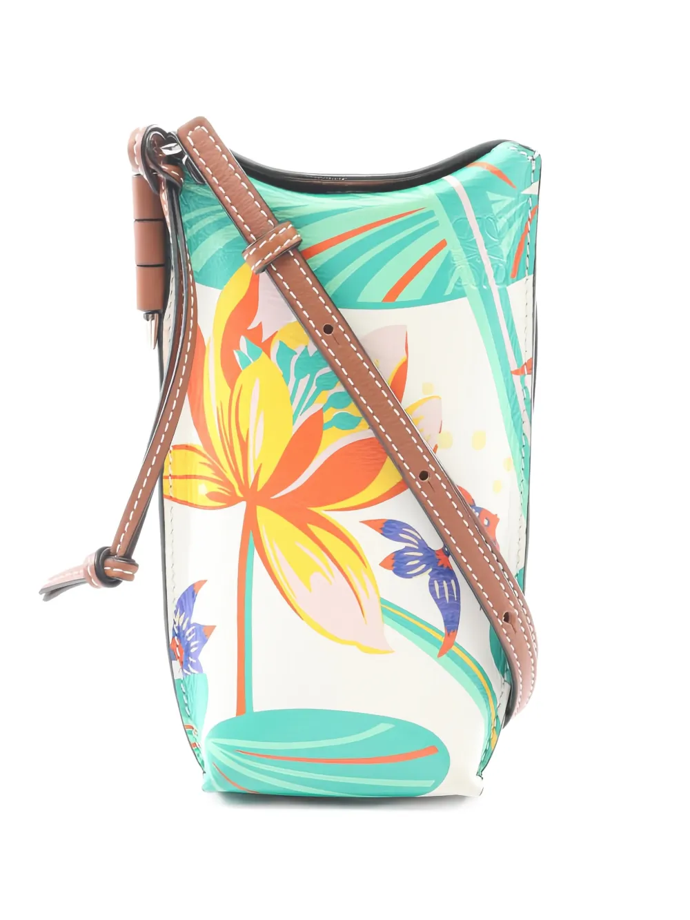 Loewe Pre-Owned x Paula's Ibiza 2000s Waterlily leather shoulder bag - Bianco