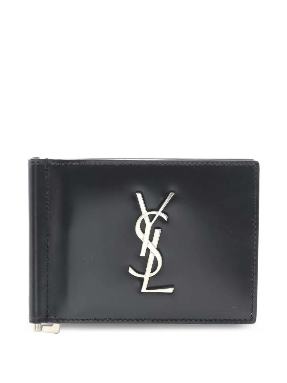 Saint Laurent Pre-Owned 2020s logo-appliqué leather wallet - Nero