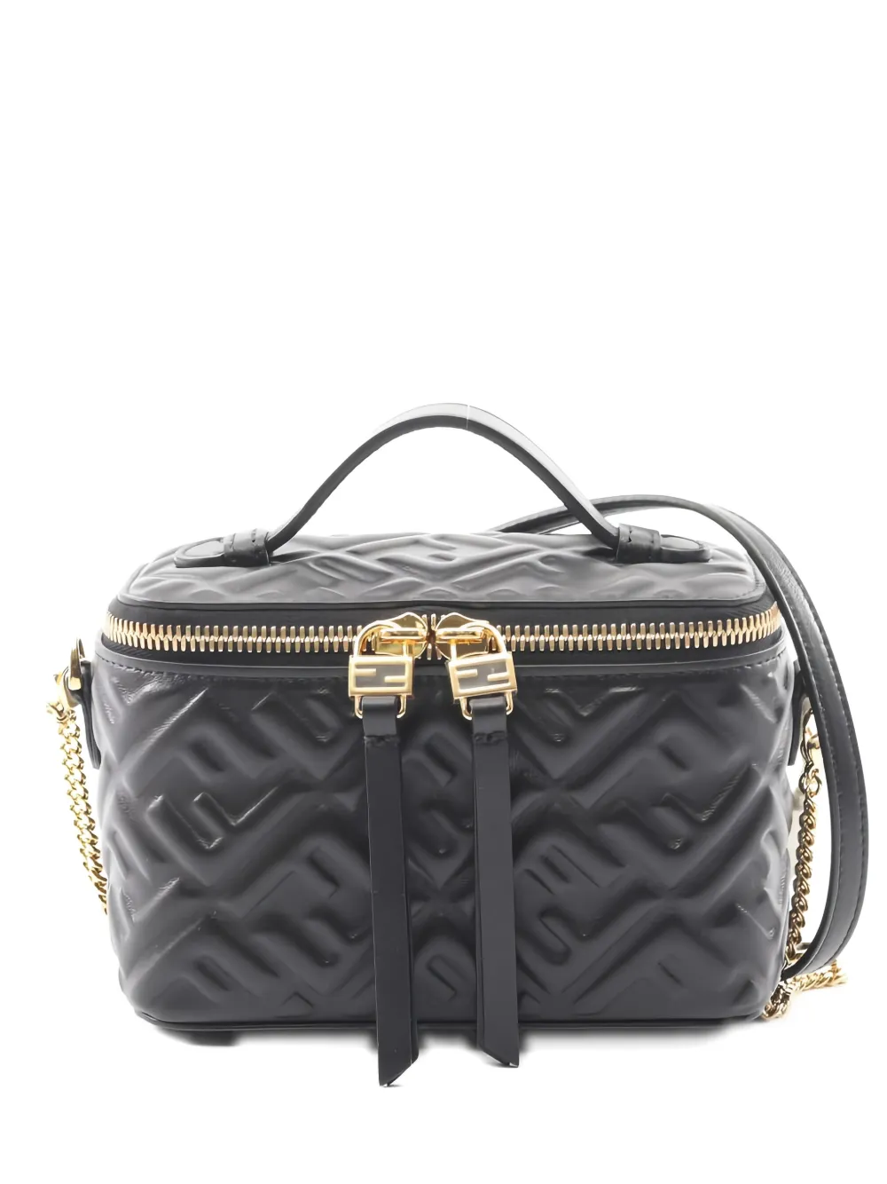 Fendi Pre-Owned 20s quilted-leather vanity bag - Nero