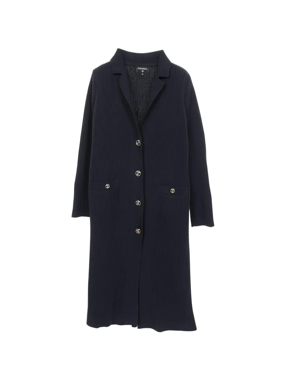 CHANEL Pre-Owned 1988 logo-button cardigan - Blu