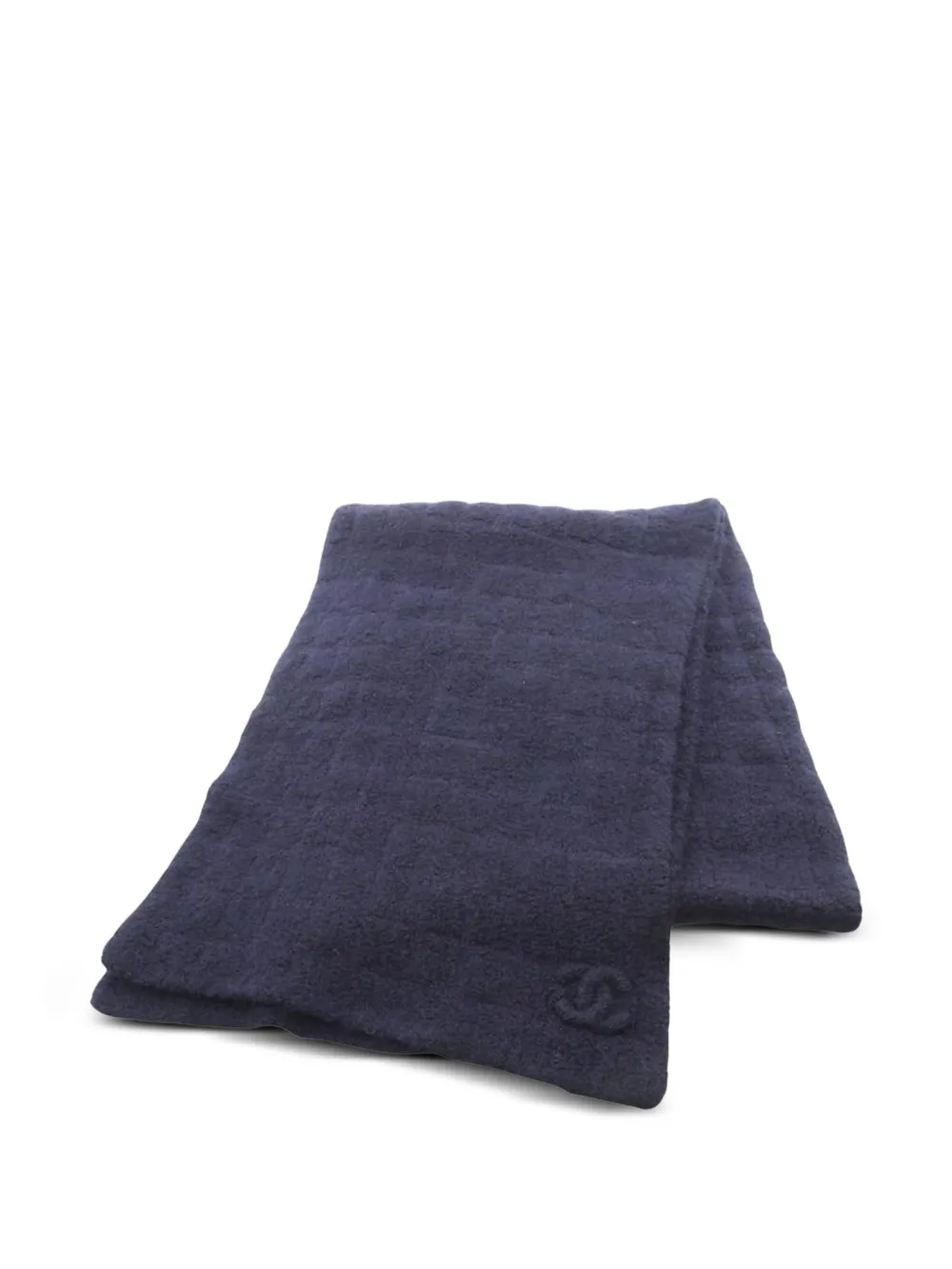CHANEL Pre-Owned 1986-1988 logo-detail scarf - Blu