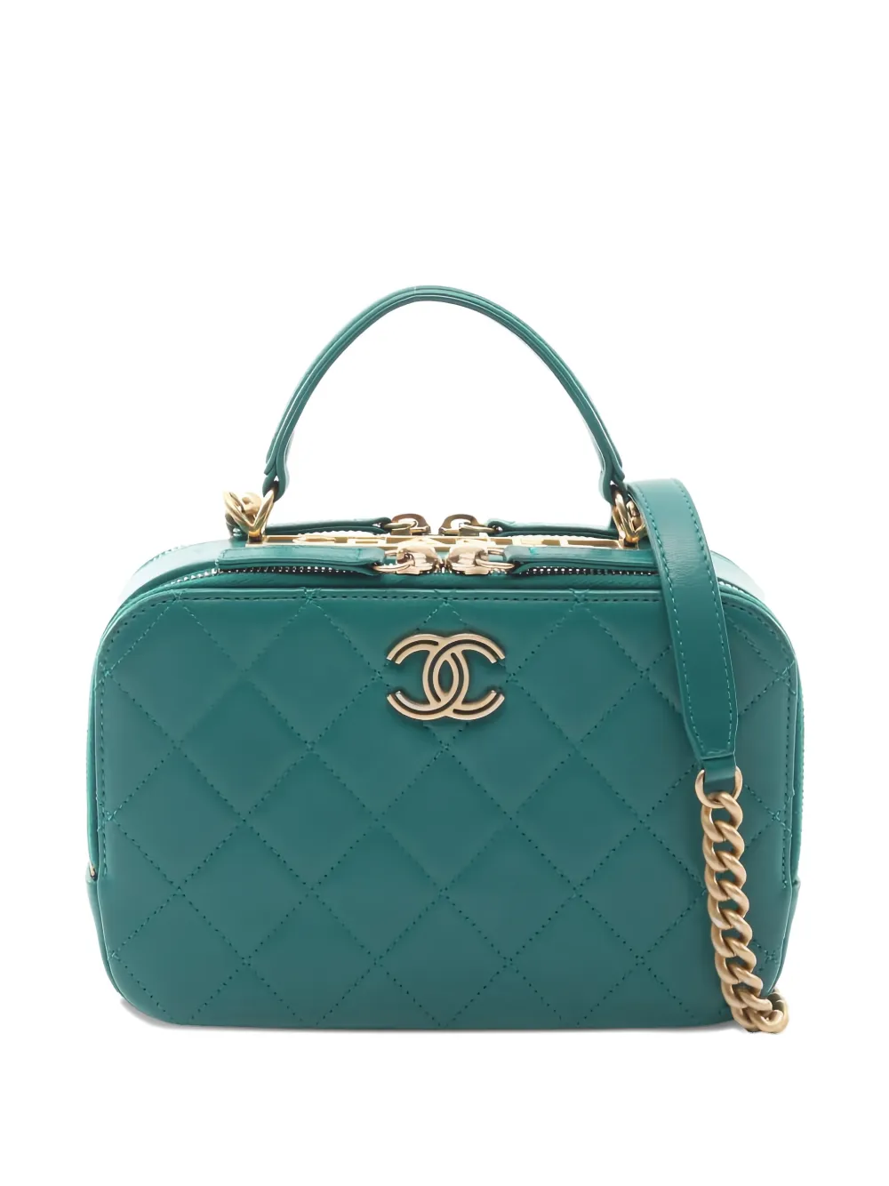 CHANEL Pre-Owned 2019 Afternoon Tea matelassé shoulder bag - Verde