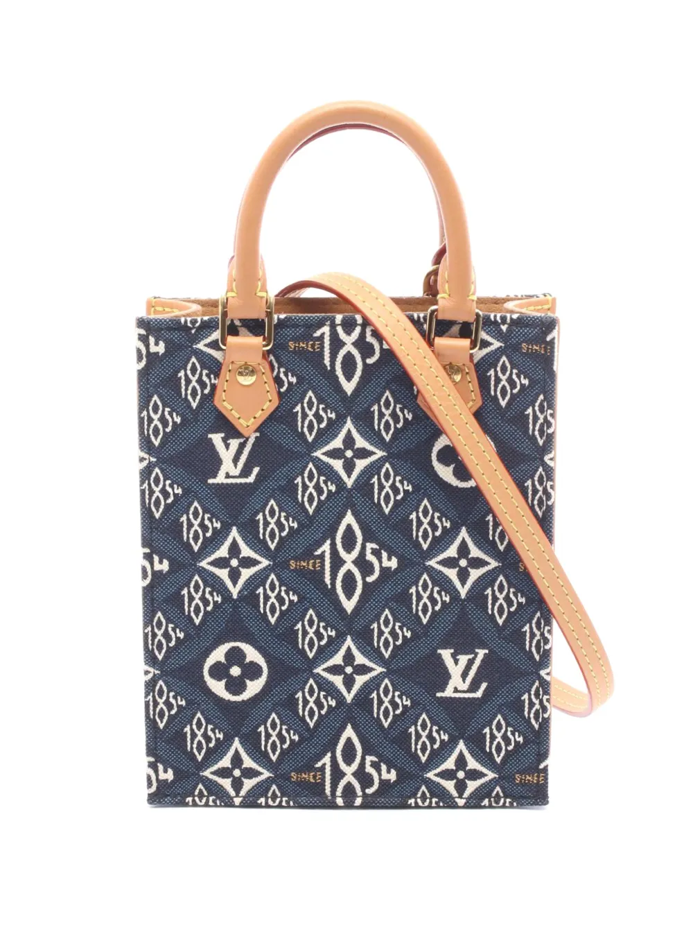 Louis Vuitton Pre-Owned Borsa a tracolla Petite Sac Plat Since 1854 jacquard con monogramma 2020 - Blu