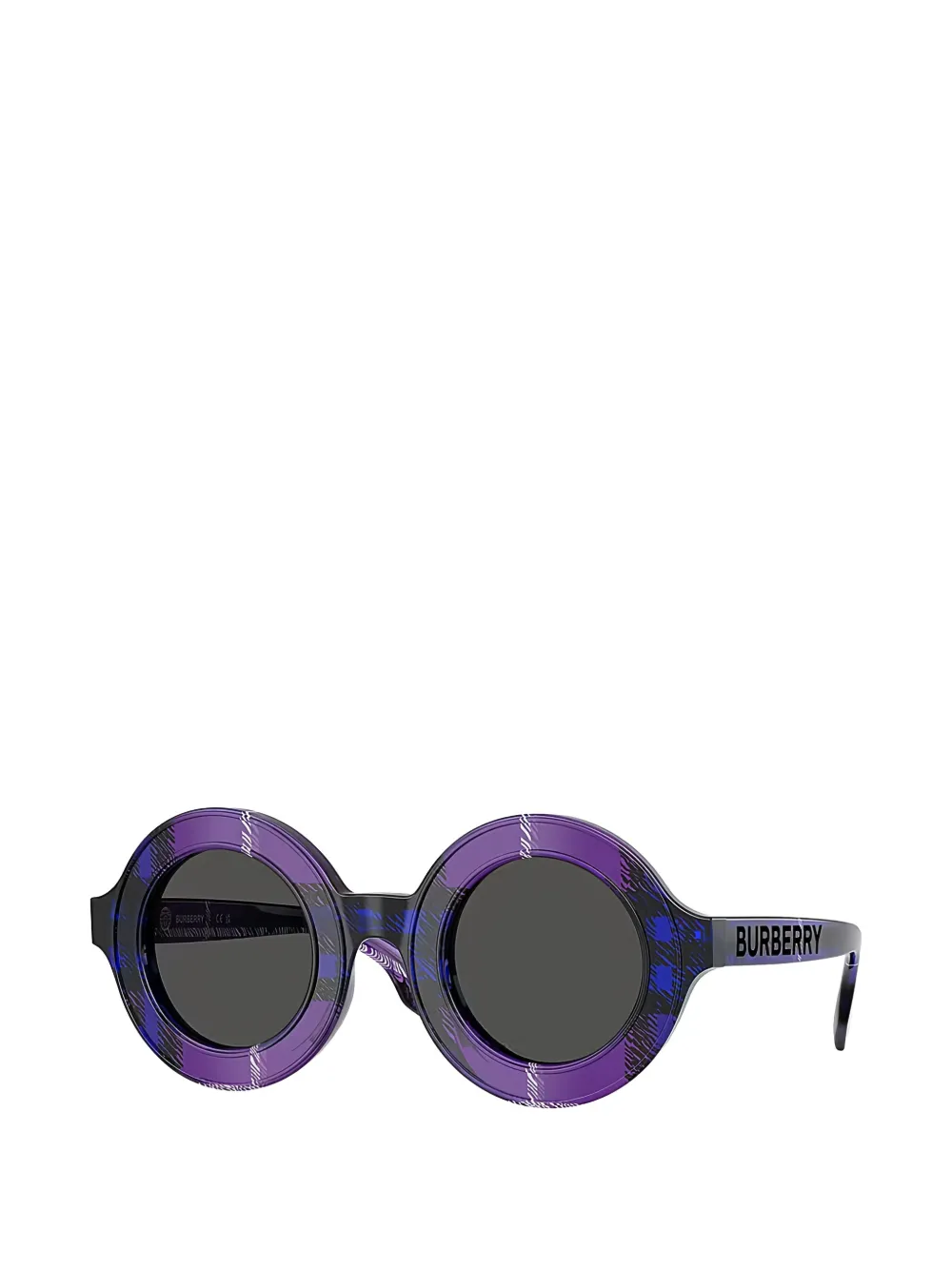  Burberry Kids Check-pattern Round-frame Sunglasses - Morado 