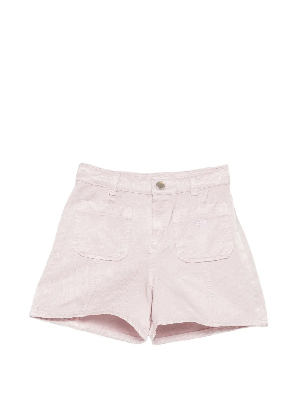 Emporio Armani Kids logo-embroidered patch-pocket shorts - Rosa