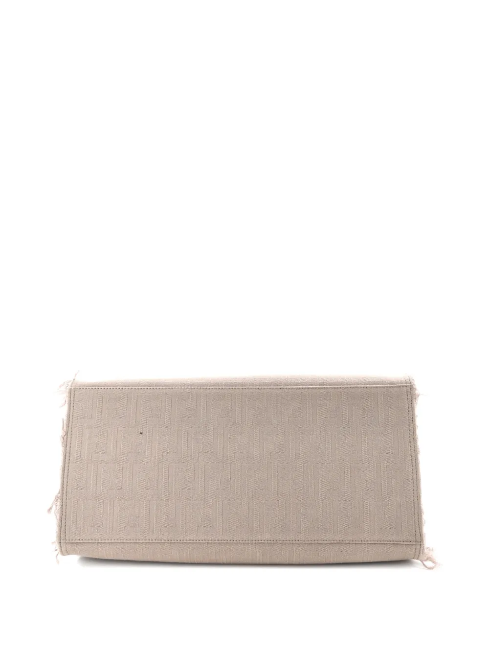  Fendi Pre-owned Logo Shopper Fringe Canvas Large Tote Bag - Brown 