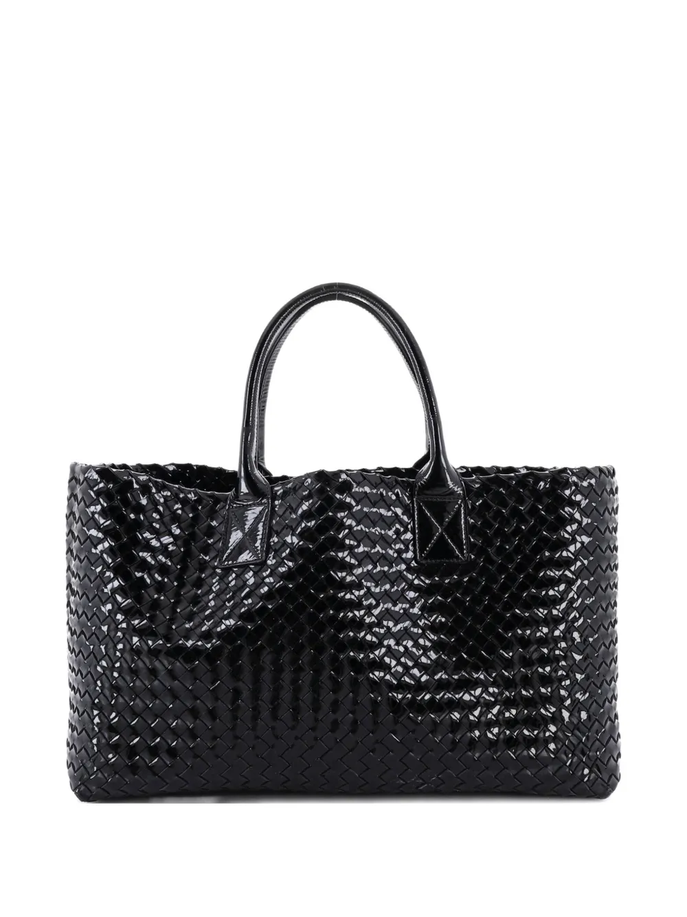 Bottega Veneta Pre-Owned Cabat Intrecciato Patent Large tote bag - Nero