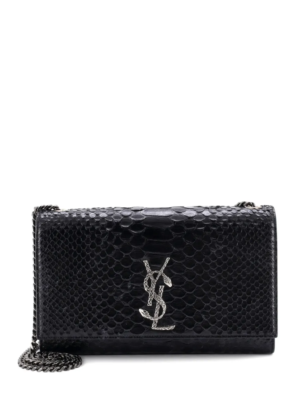 Saint Laurent Pre-Owned Classic Monogram Python Embossed Leather Medium crossbody bag - Nero