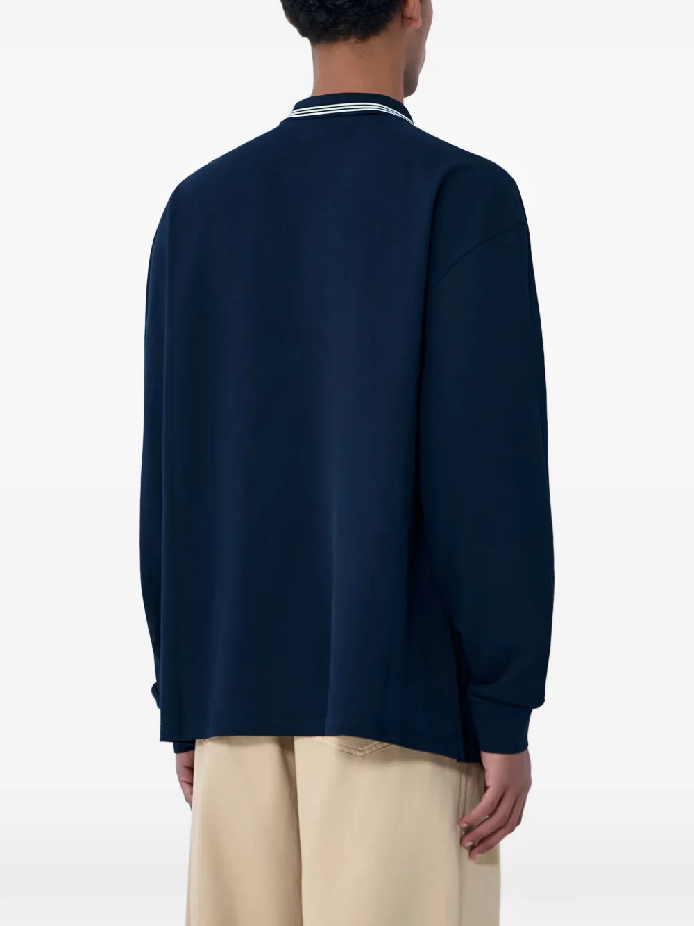 Miu Poloshirt met halve rits Blauw