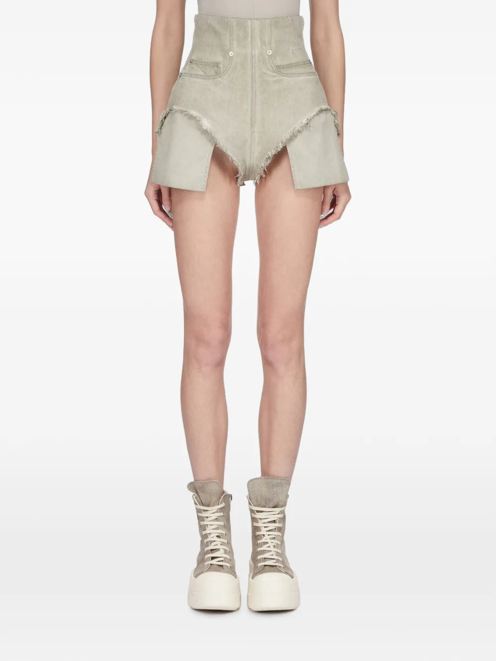 Rick Owens DRKSHDW Shorts met franje Beige