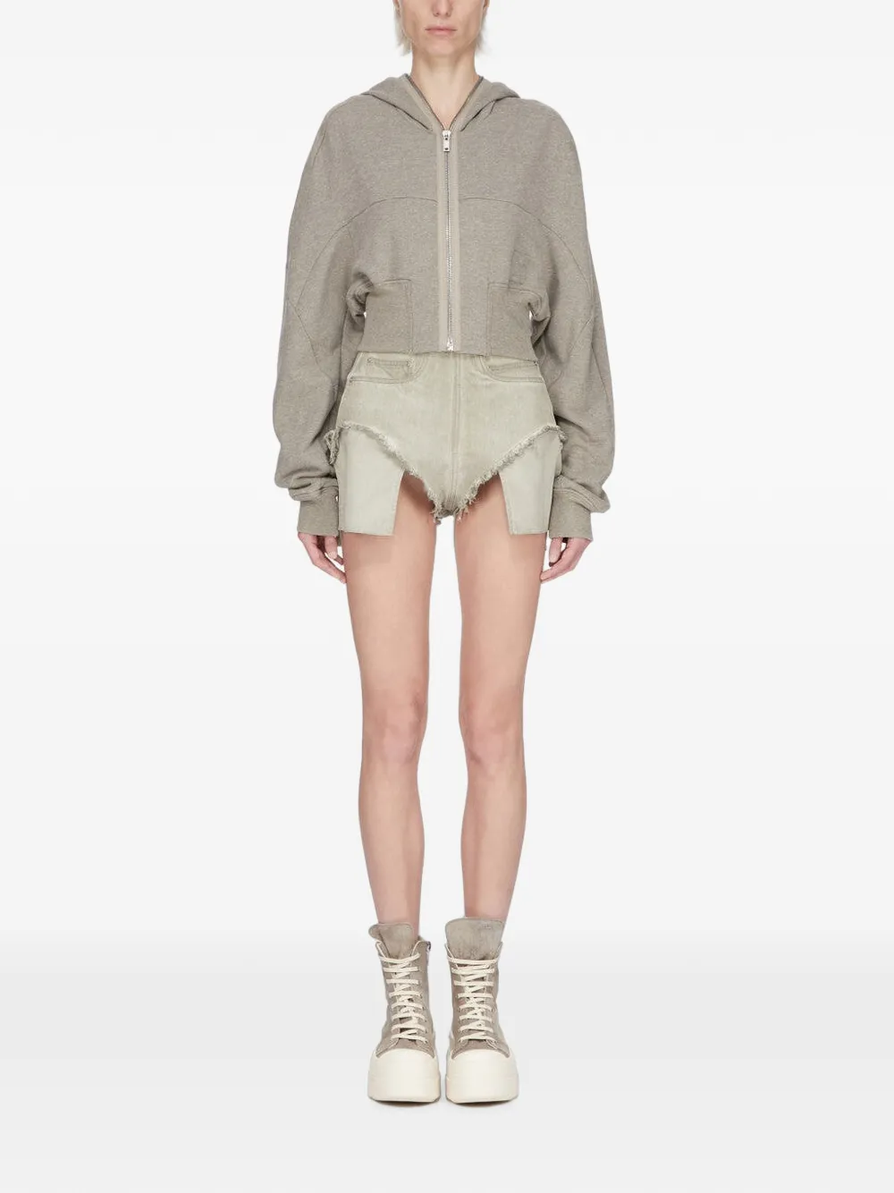 Rick Owens DRKSHDW Shorts met franje Beige