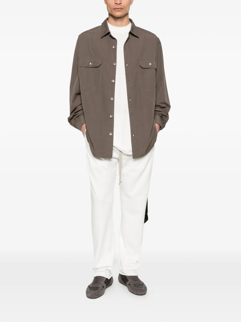 Rick Owens DRKSHDW Overhemd met klepzak Bruin