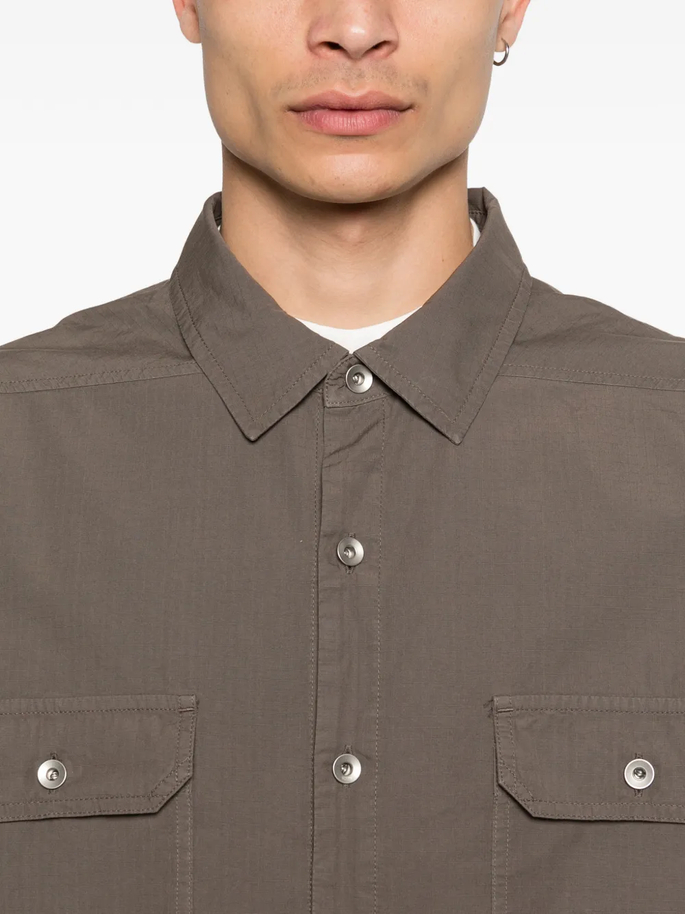 Rick Owens DRKSHDW Overhemd met klepzak Bruin
