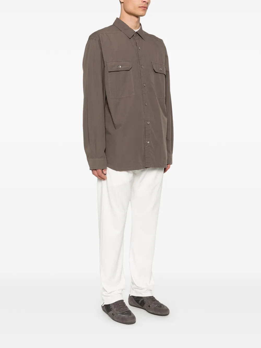 Rick Owens DRKSHDW Overhemd met klepzak Bruin