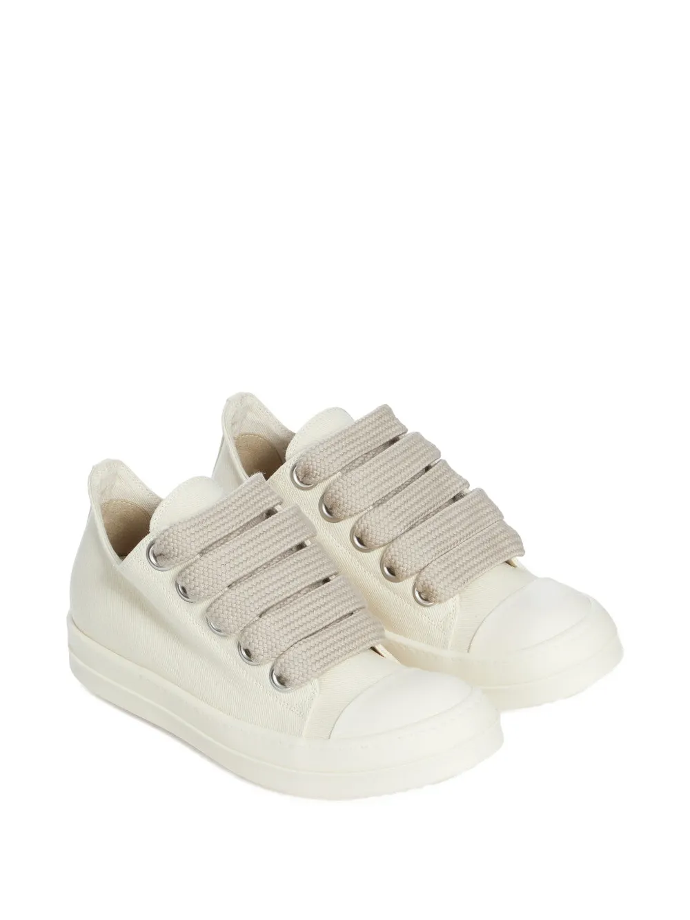 Rick Owens DRKSHDW eyelet laced flat shoes Beige