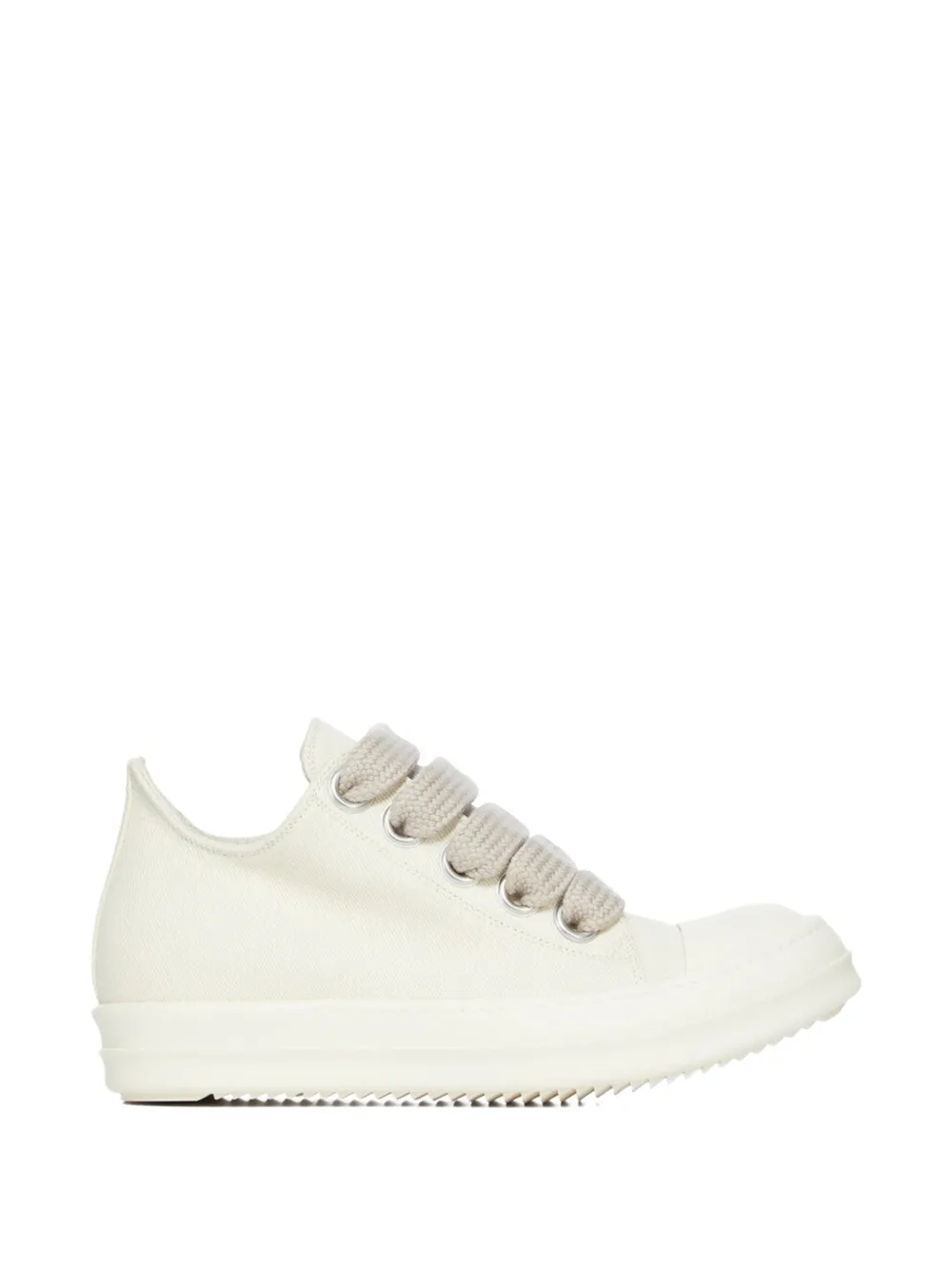 Rick Owens DRKSHDW eyelet laced flat shoes Beige