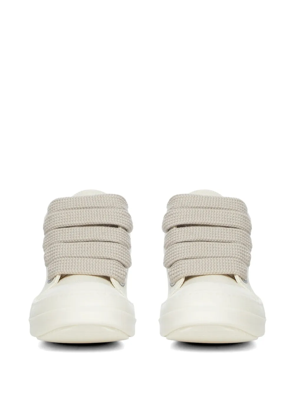 Rick Owens DRKSHDW eyelet laced flat shoes Beige