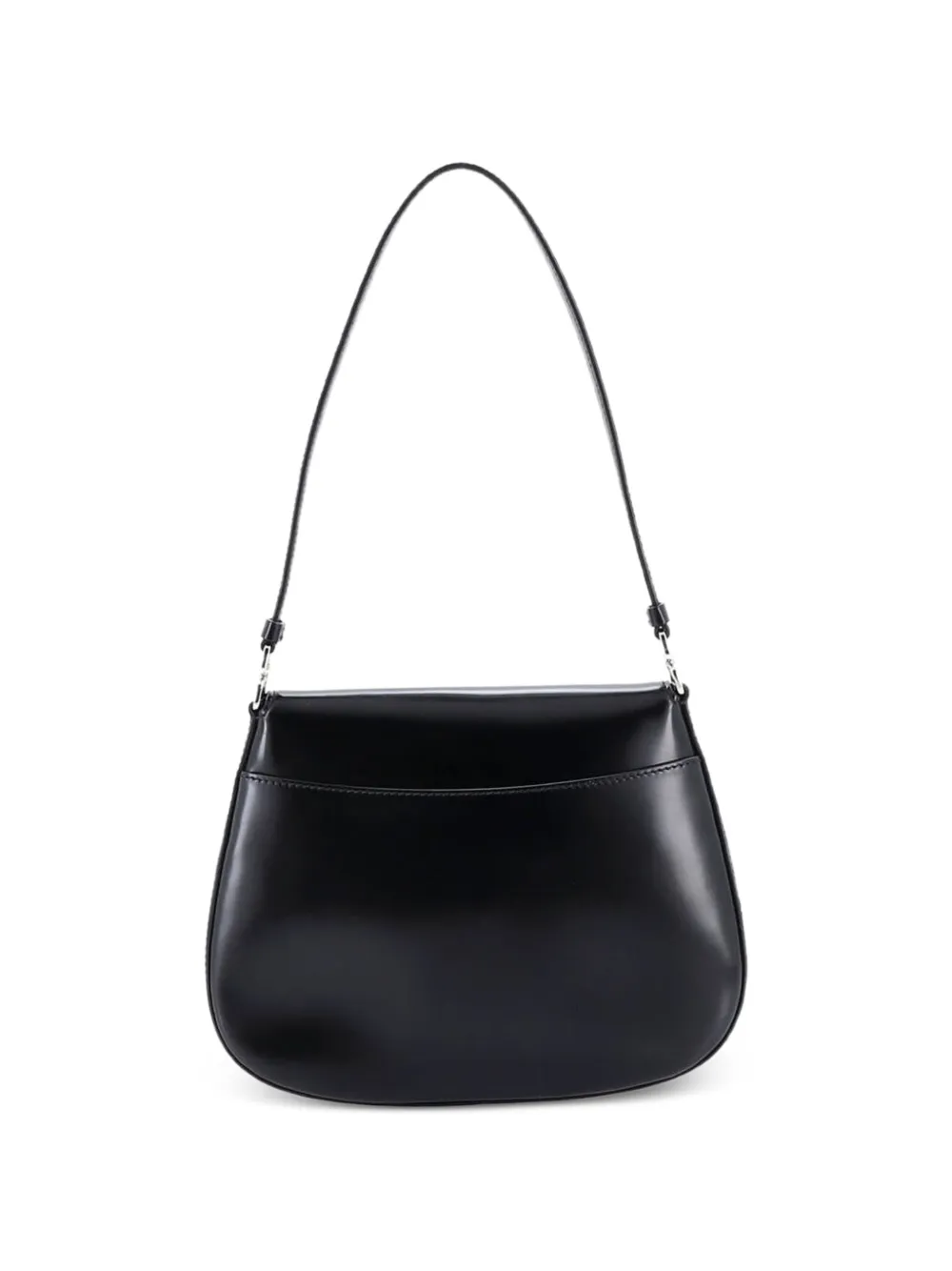 Prada Pre-owned Cleo Flap Shoulder Bag Spazzolato Leather Small Hobo Bag in Black, view 2