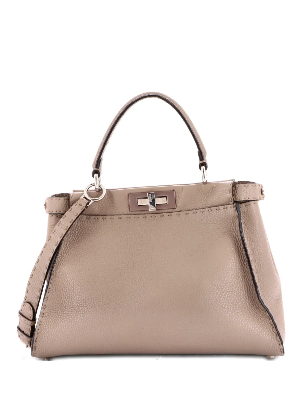 Fendi Pre-Owned Selleria Peekaboo Bag Leather Medium satchel - Grigio