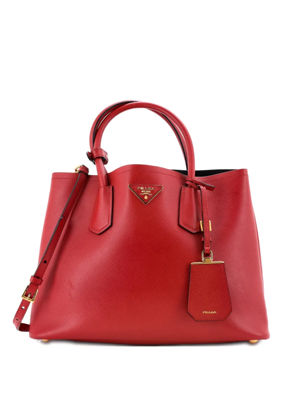 Prada Pre-Owned Cuir Double Saffiano Leather Medium tote bag - Rosso