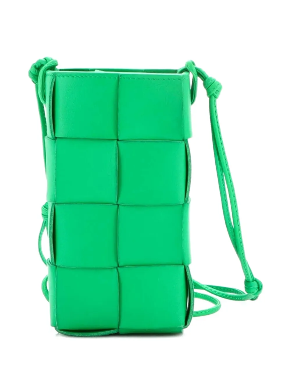 Cassette Phone Holder Maxi Intrecciato Leather Mini Crossbody Bag