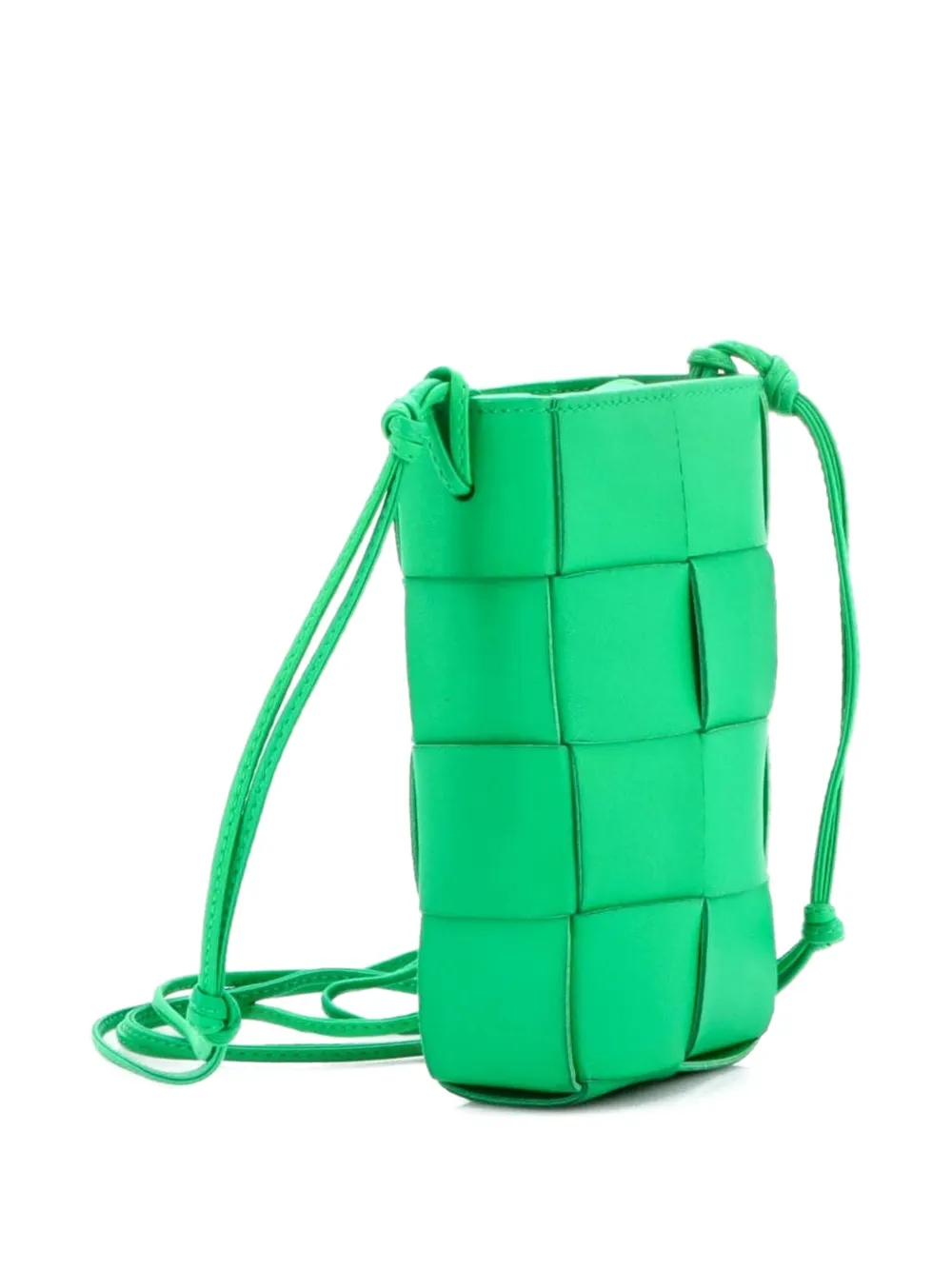 Cassette Phone Holder Maxi Intrecciato Leather Mini Crossbody Bag