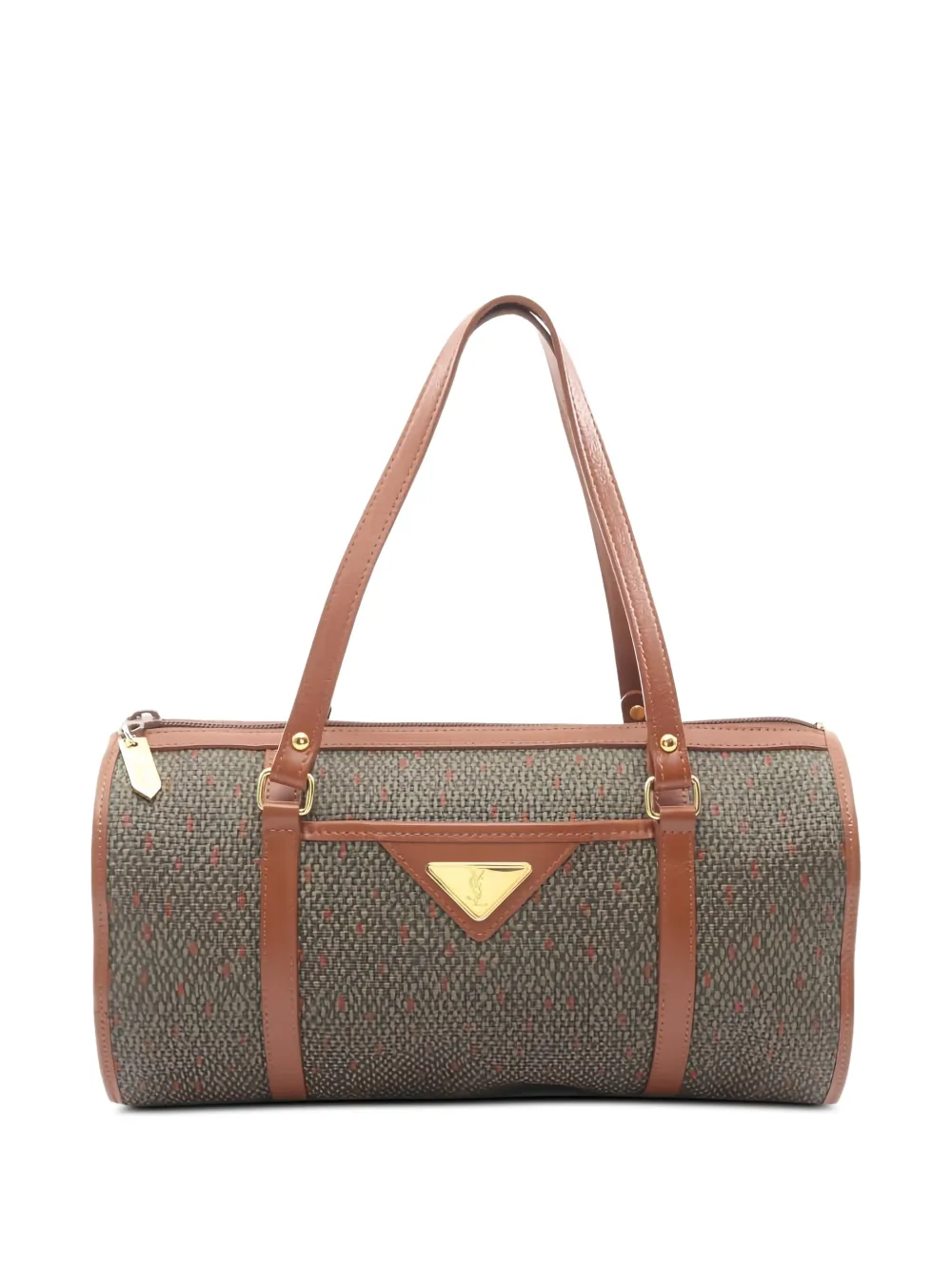 Saint Laurent Pre-Owned 2000s logo-plaque shoulder bag - Marrone