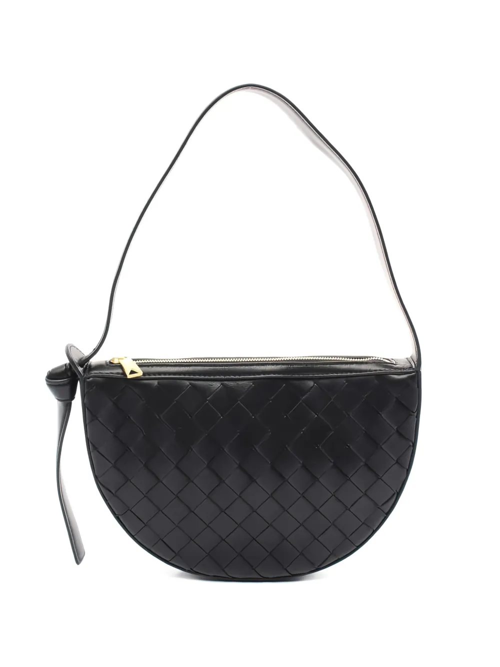 Bottega Veneta Pre-Owned 2020s mini Sunrise intrecciato shoulder bag - Nero