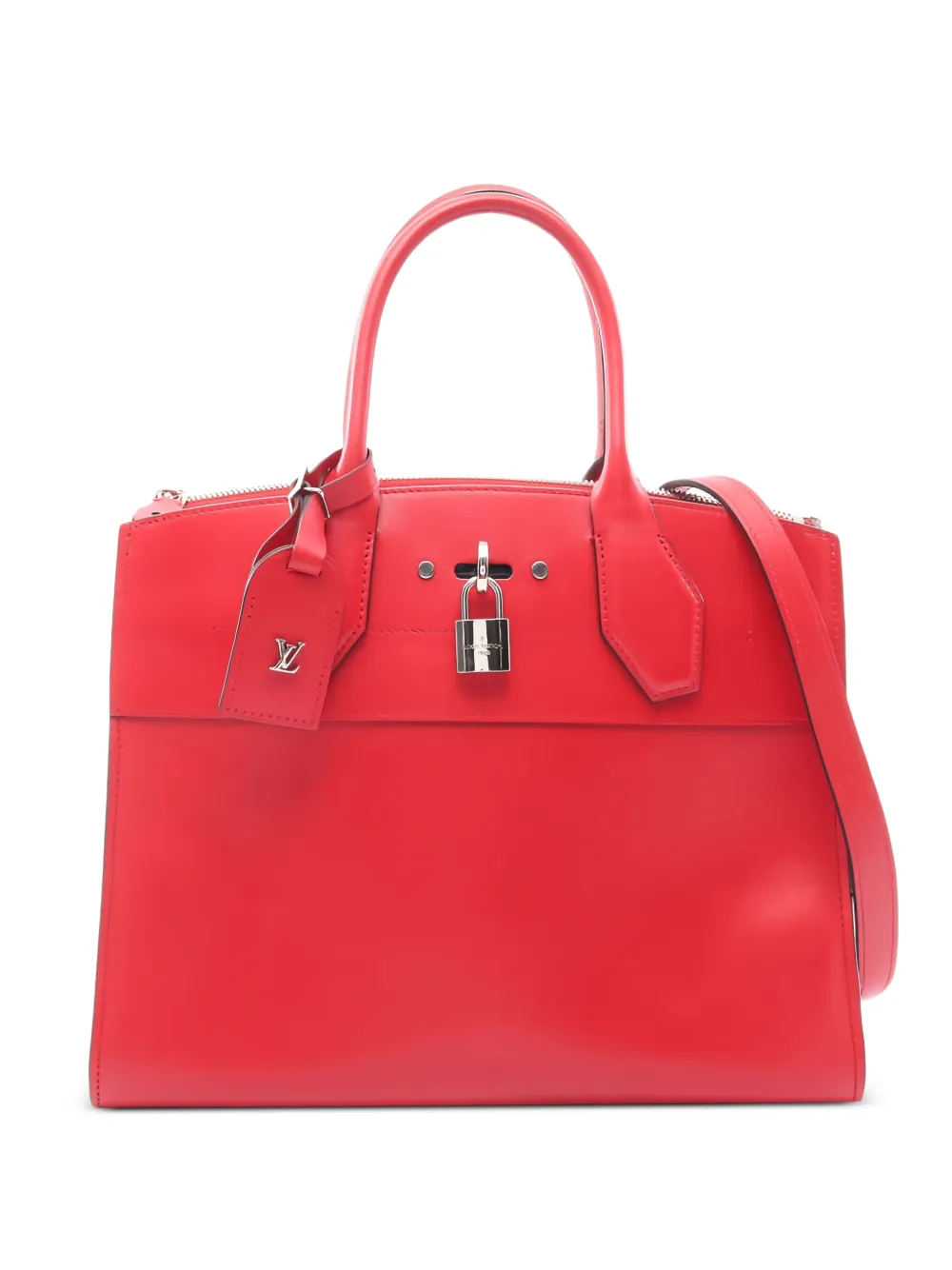 Louis Vuitton Pre-Owned 2015 MM City Steamer leather tote bag - Rosso