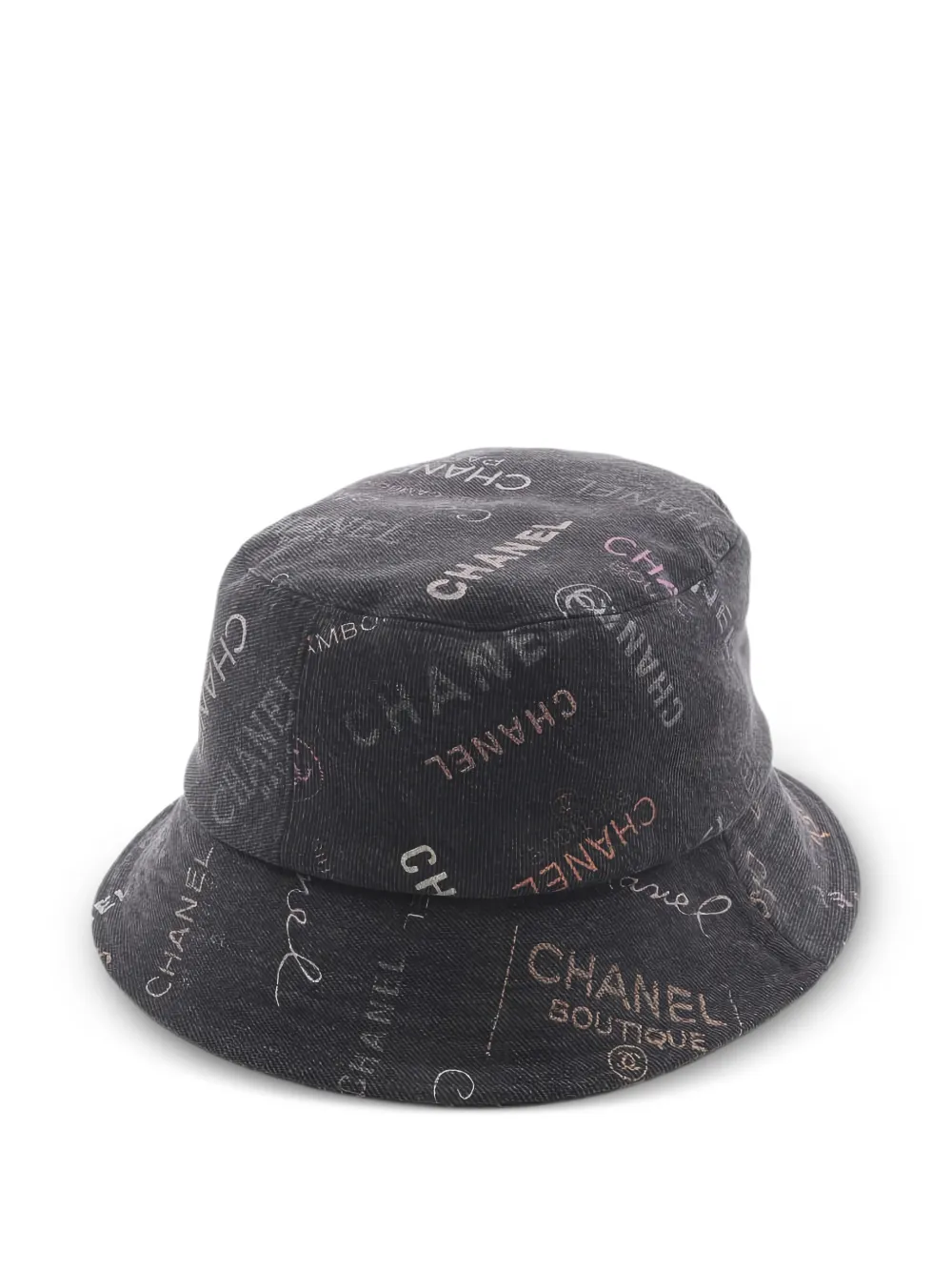 CHANEL Pre-Owned 1986-1988 print bucket hat - Grigio