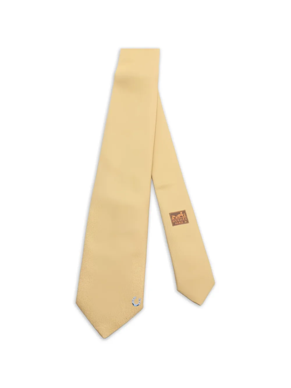 Pre-owned Hermes 2020s Silk Tie In Neutral