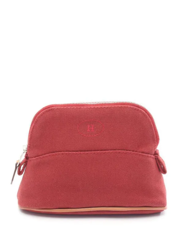 Hermès Pre-owned 2000s Mini Bolide Top-zip Make-up Bag in Red