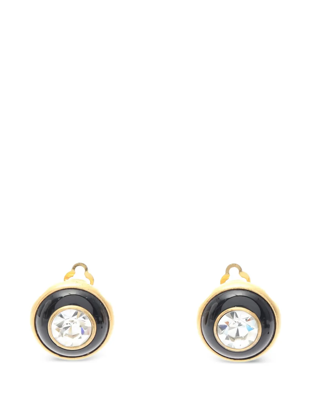 CHANEL Pre-Owned 1986-1988 rhinestone earrings - Oro