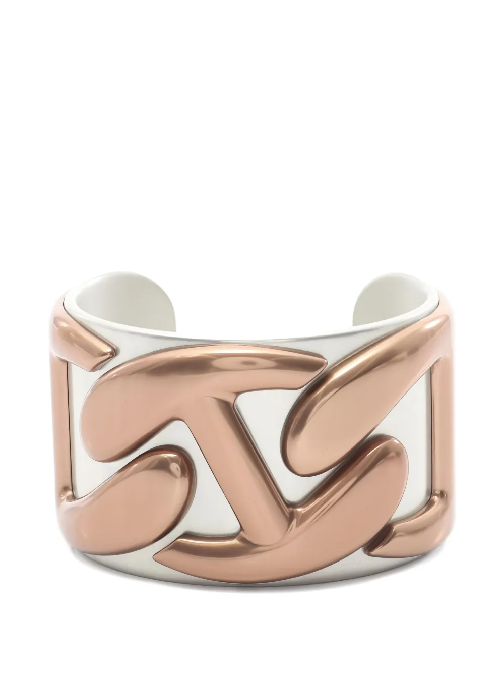 Pre-owned Hermes 2010s Gp Nautic Chain Bangle Bracelet In Silver