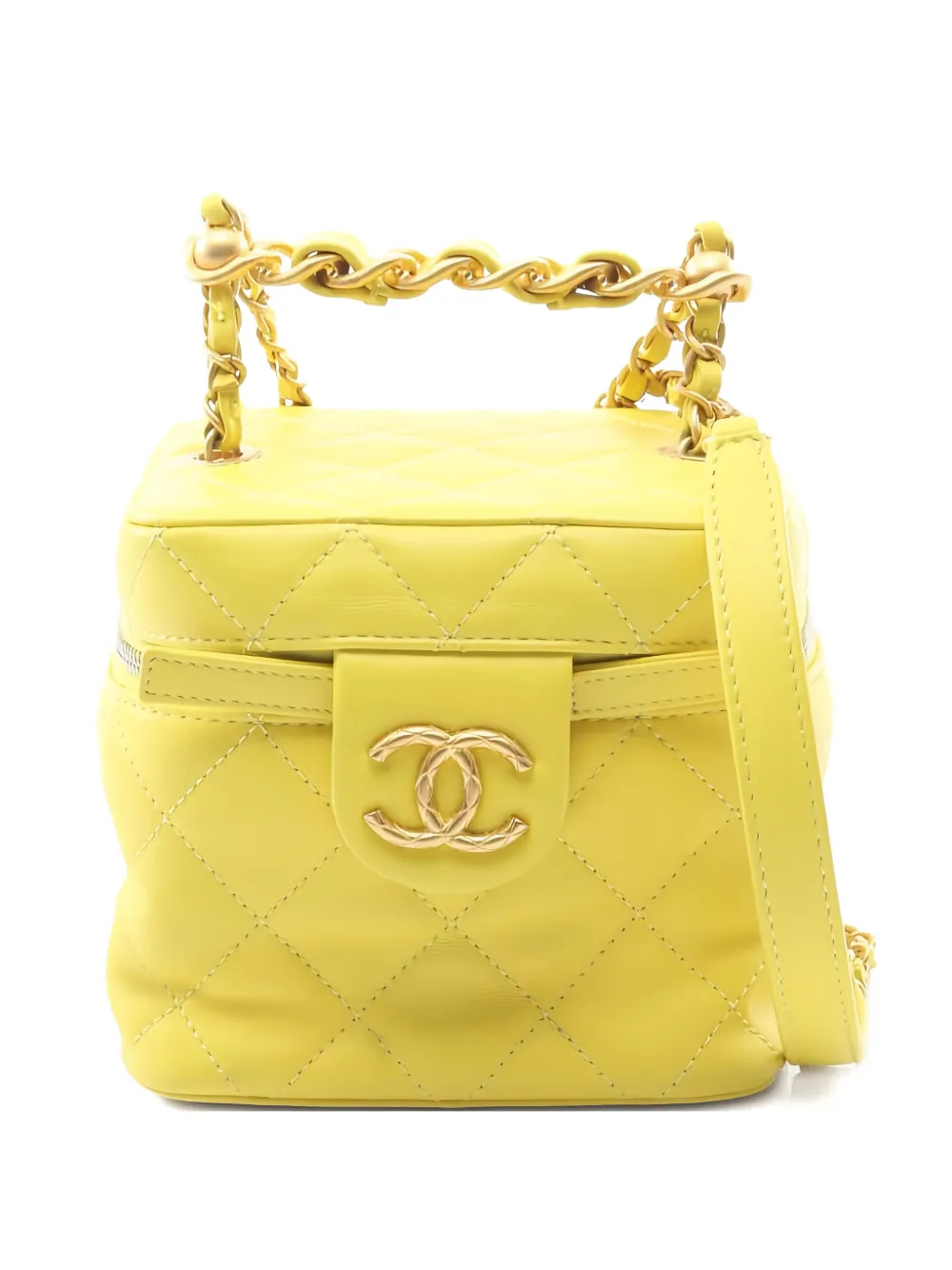 CHANEL Pre-Owned 2021s diamond-quilting tote bag - Giallo