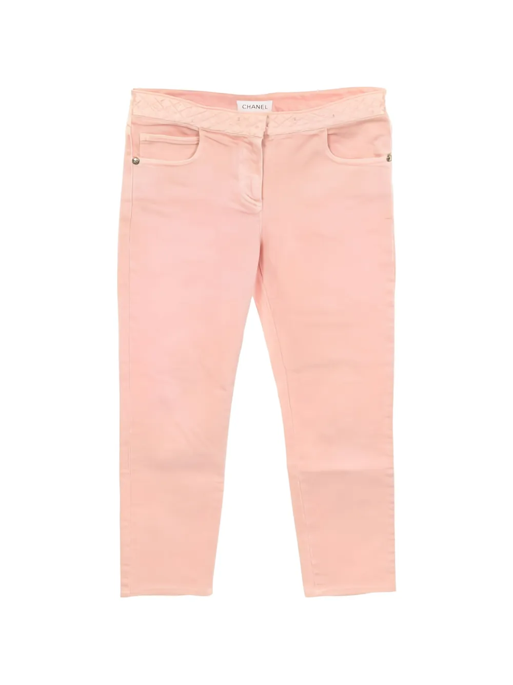 CHANEL Pre-Owned 1986-1988 quilted-switching jeans - Rosa