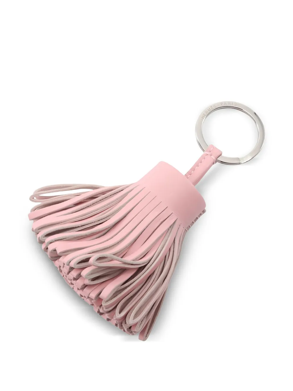 Pre-owned Hermes 2024 Carmen Fringed Keyring In Pink