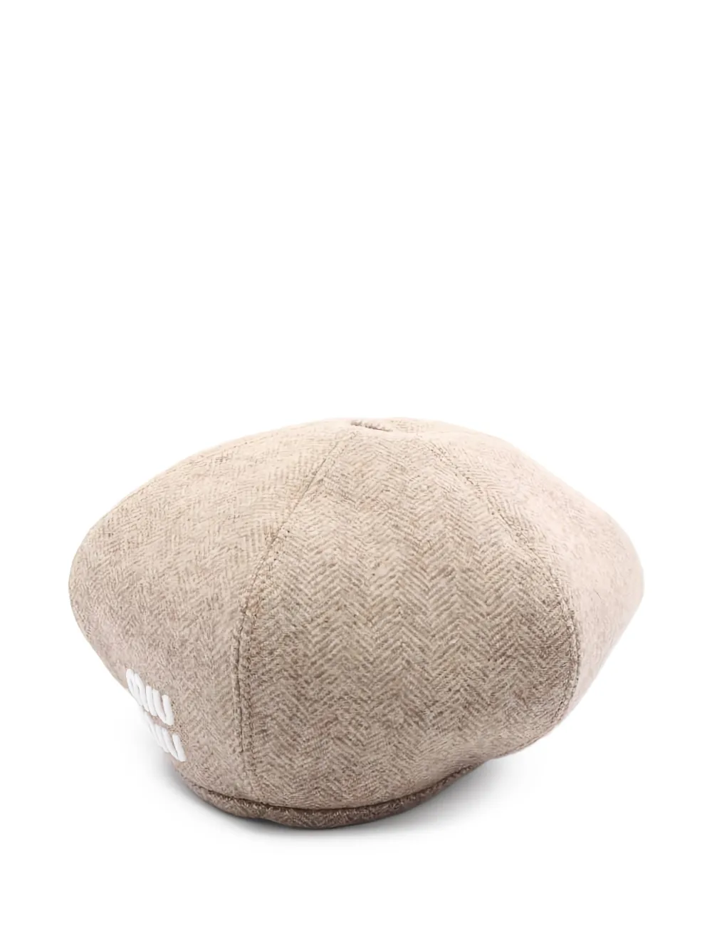 Miu Miu Pre-Owned 2010s logo-embroidered beret hat - Toni neutri