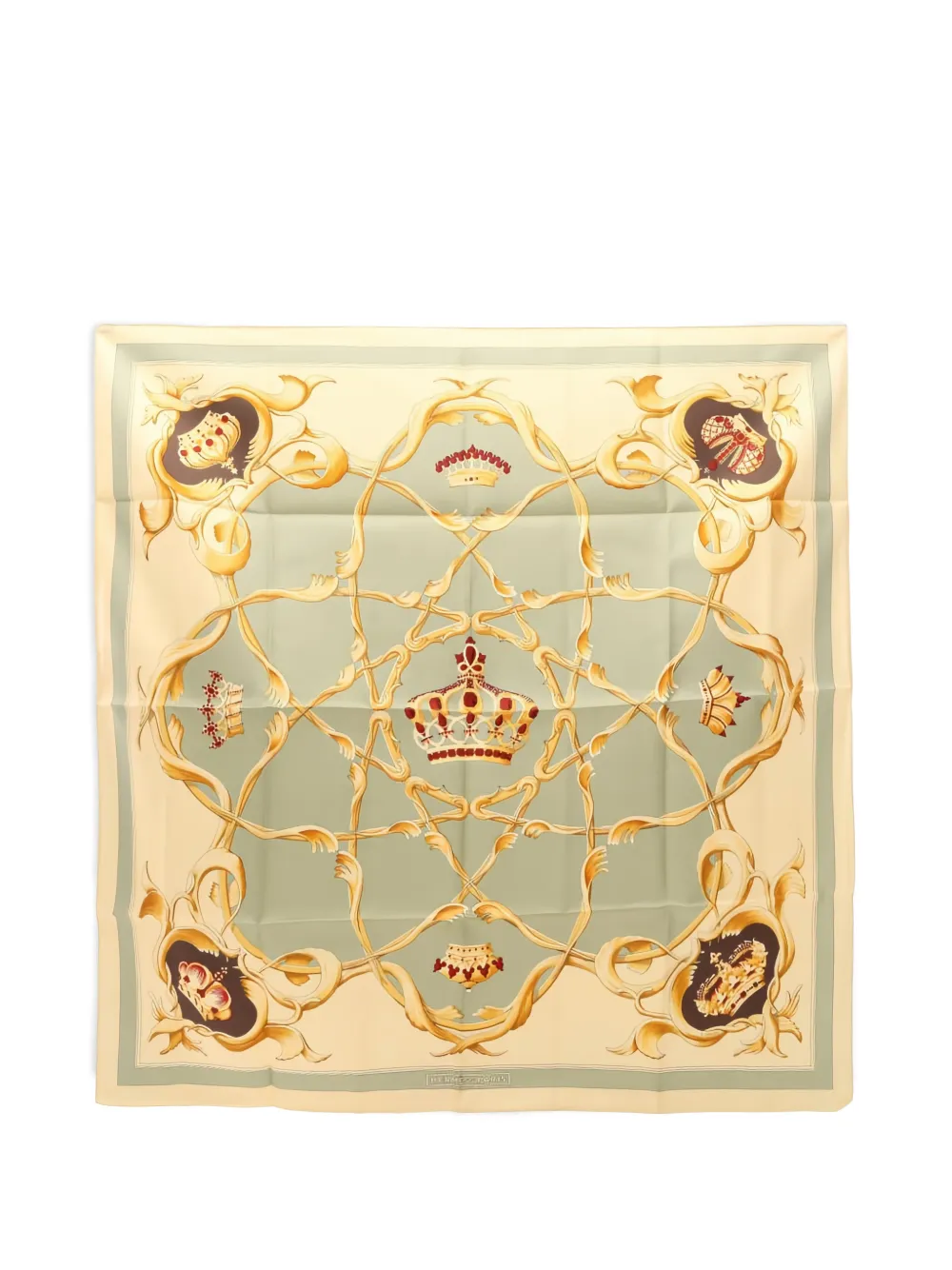 Hermès Pre-Owned 1990s crown silk scarf - Toni neutri