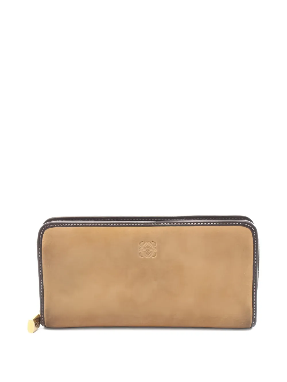 Pre-owned Loewe Zip-up Wallet In Neutral