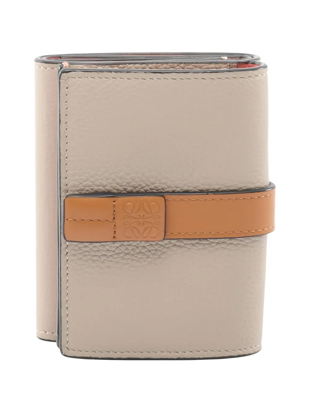 Pre-owned Loewe 2010s Trifold Leather Wallet In Neutral