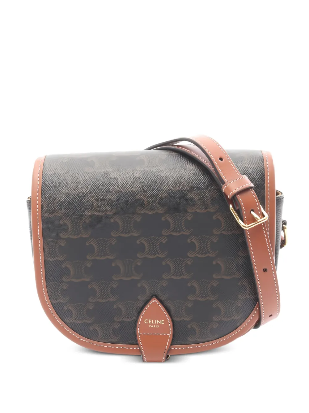 Celine Pre-Owned 2010s medium Folco Triomphe shoulder bag - Marrone