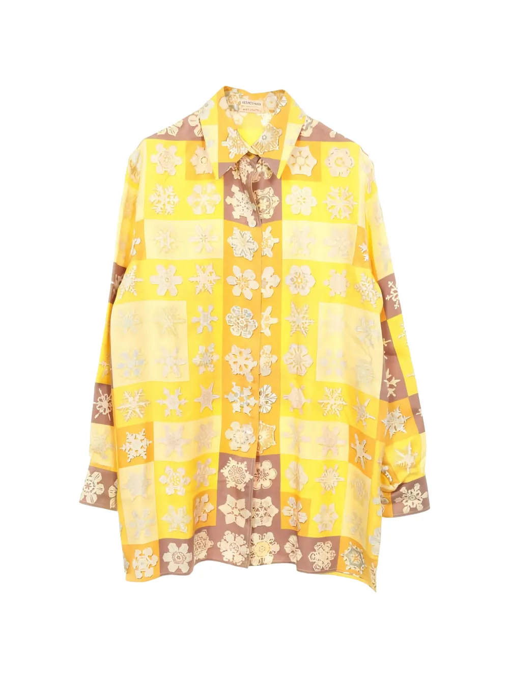 Hermès Pre-Owned 2000s snowflake-print silk shirt - Giallo