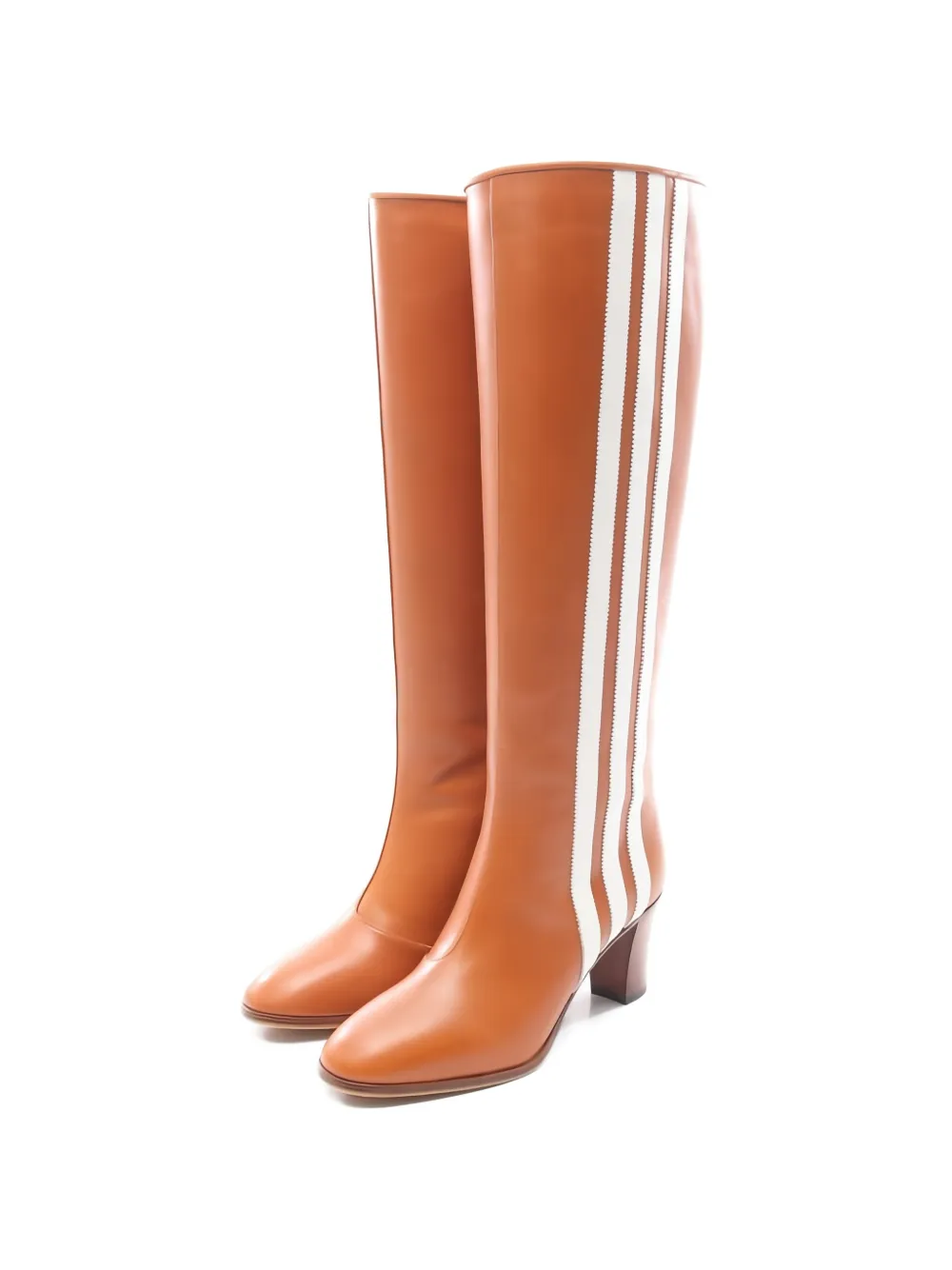 Gucci Pre-Owned 2020 x Adidas striped leather boots - Marrone