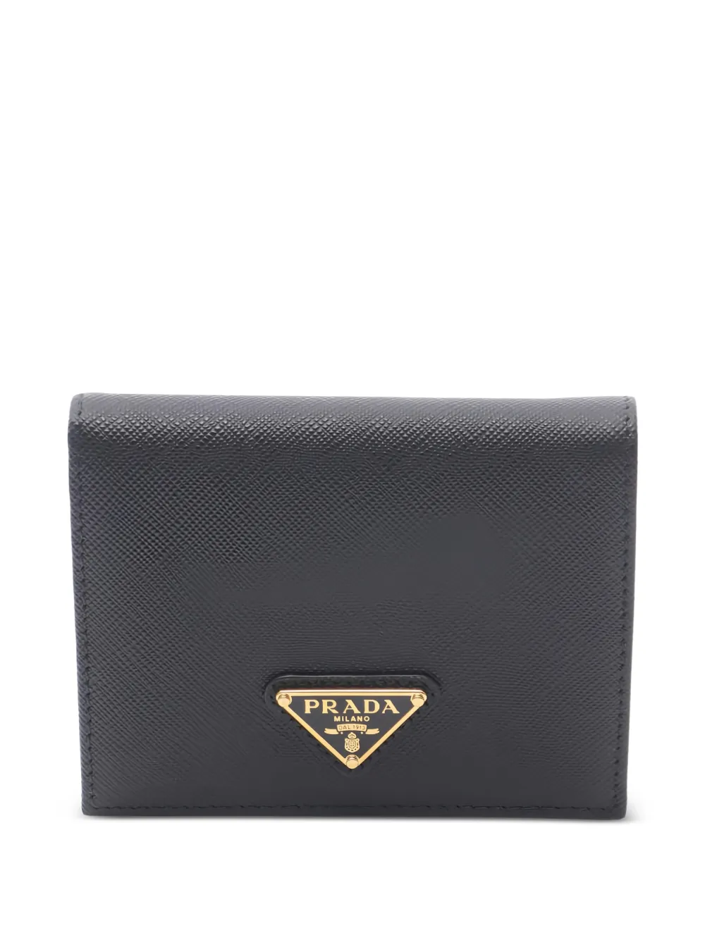 Prada Pre-Owned Saffiano triang leather bi-fold wallet - Nero