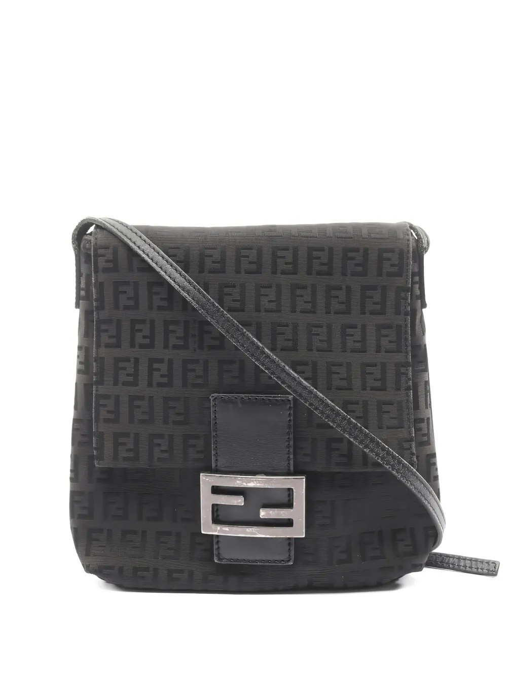 Fendi Pre-Owned 2000 Zucchino pattern shoulder bag - Nero