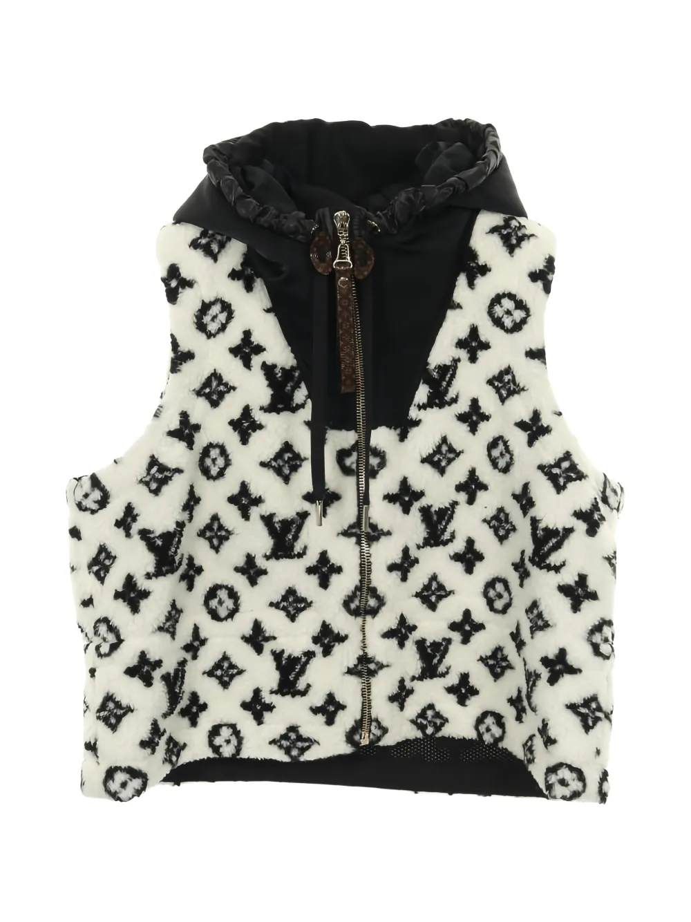 Louis Vuitton Pre-Owned 2010s Monogram hooded gilet - Bianco