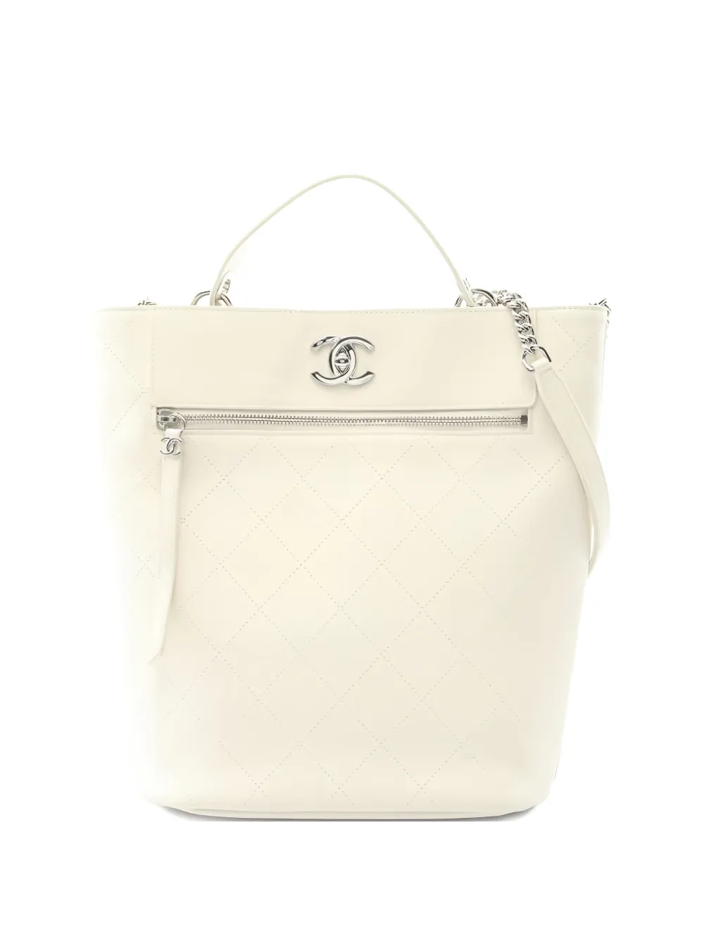 CHANEL Pre-Owned 2019 matelasse chain shoulder bag - Bianco