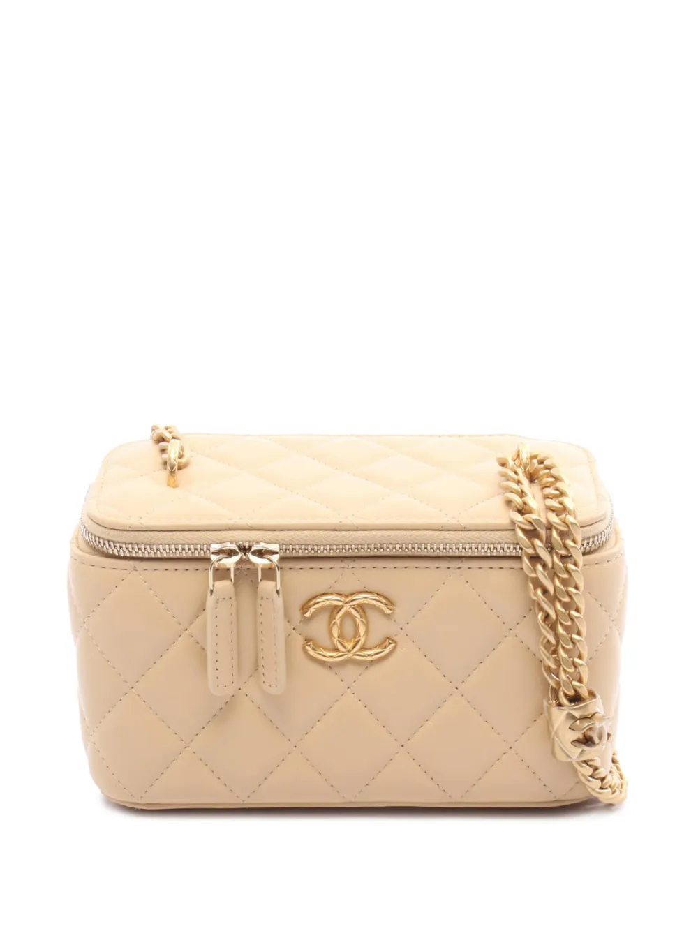 CHANEL Pre-Owned 2021-2026 CC Quilted Lambskin Vanity Case with Chain crossbody bag - Marrone