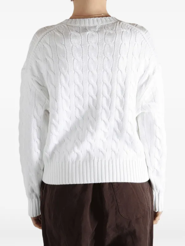 LAUREN Ralph Lauren ケーブルニット 長袖 ホワイト XL Polo Ralph Lauren ケーブルニット セーター | ホワイト | FARFETCH JP
